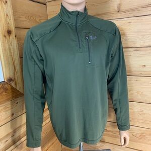 Under Armour Men’s Lg Base Layer Quarter Zip Long Sleeve Army Green Lightweight‎